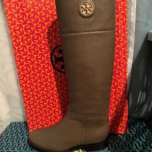 Tory Burch Brown Leather Heel Boots